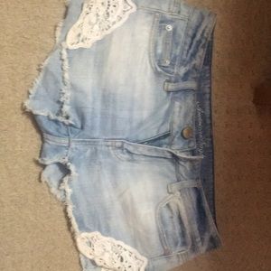 American eagle lace denim shorts
